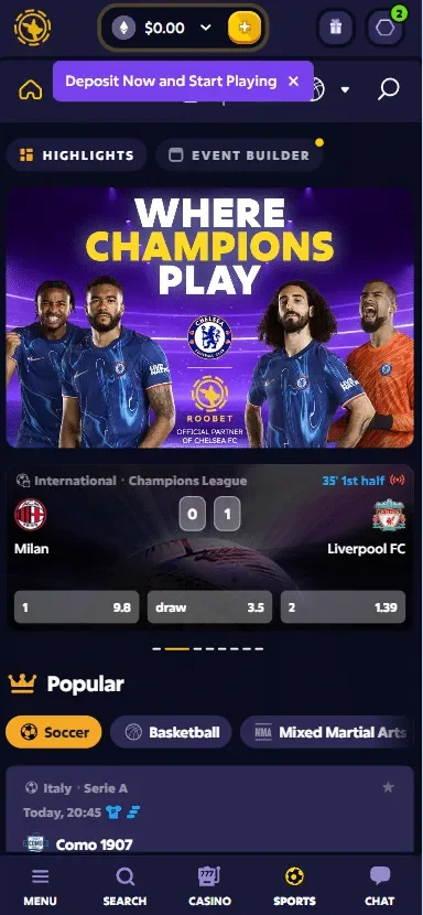 Roobet casino screenshot